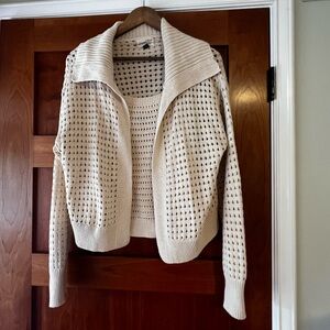 Open knit tank and cardigan set